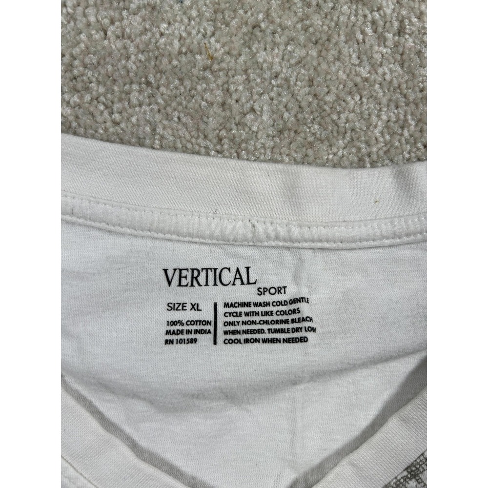 Vertical Sport Shirt‎ Mens XL White Graphic Pocket Tee Streetwear Casual Cotton - Picture 6 of 9